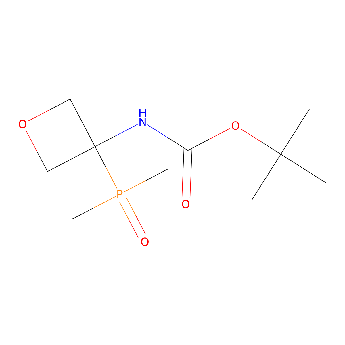 tert-butyl N-[3-(dimethylphosphoryl)oxetan-3-yl]carbamate molecular structure, CAS 2803851-80-9