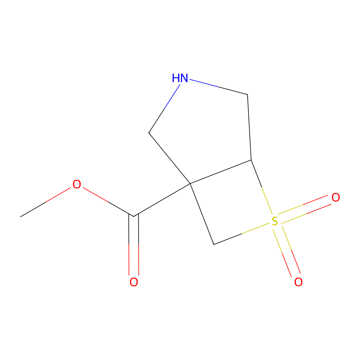 Methyl 6,6-dioxo-6lambda6-thia-3-azabicyclo[3.2.0]heptane-1-carboxylate molecular structure, CAS 2803851-82-1