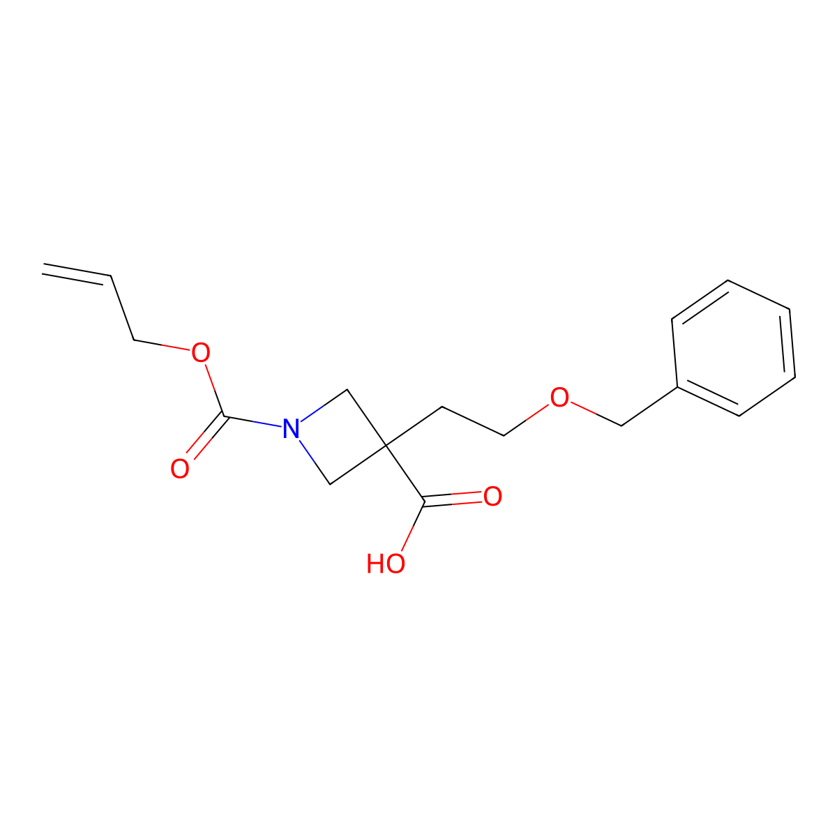 3-[2-(Benzyloxy)ethyl]-1-[(prop-2-en-1-yloxy)carbonyl]azetidine-3-carboxylic acid molecular structure, CAS 2803851-94-5