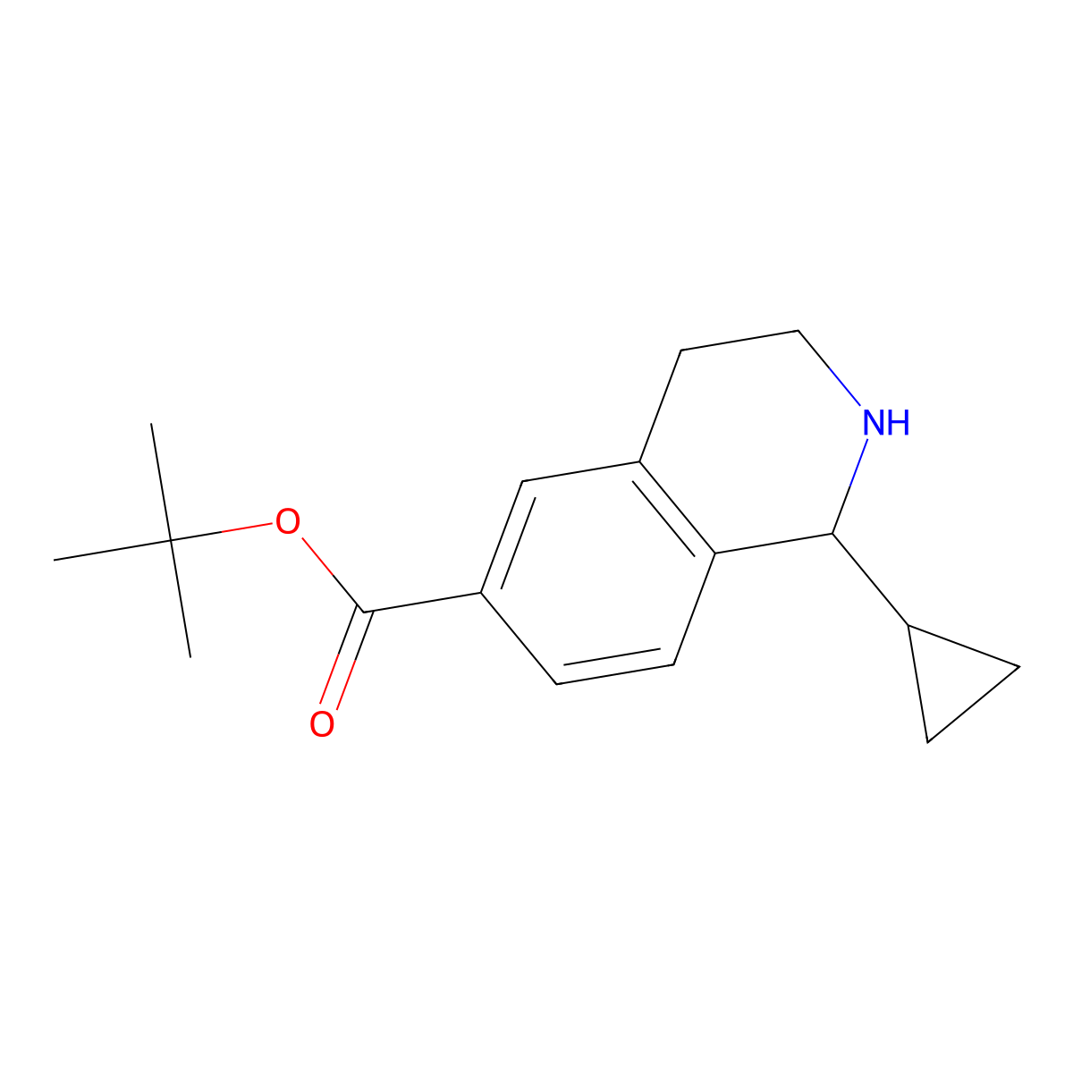Tert-butyl 1-cyclopropyl-1,2,3,4-tetrahydroisoquinoline-6-carboxylate molecular structure, CAS 2803852-01-7