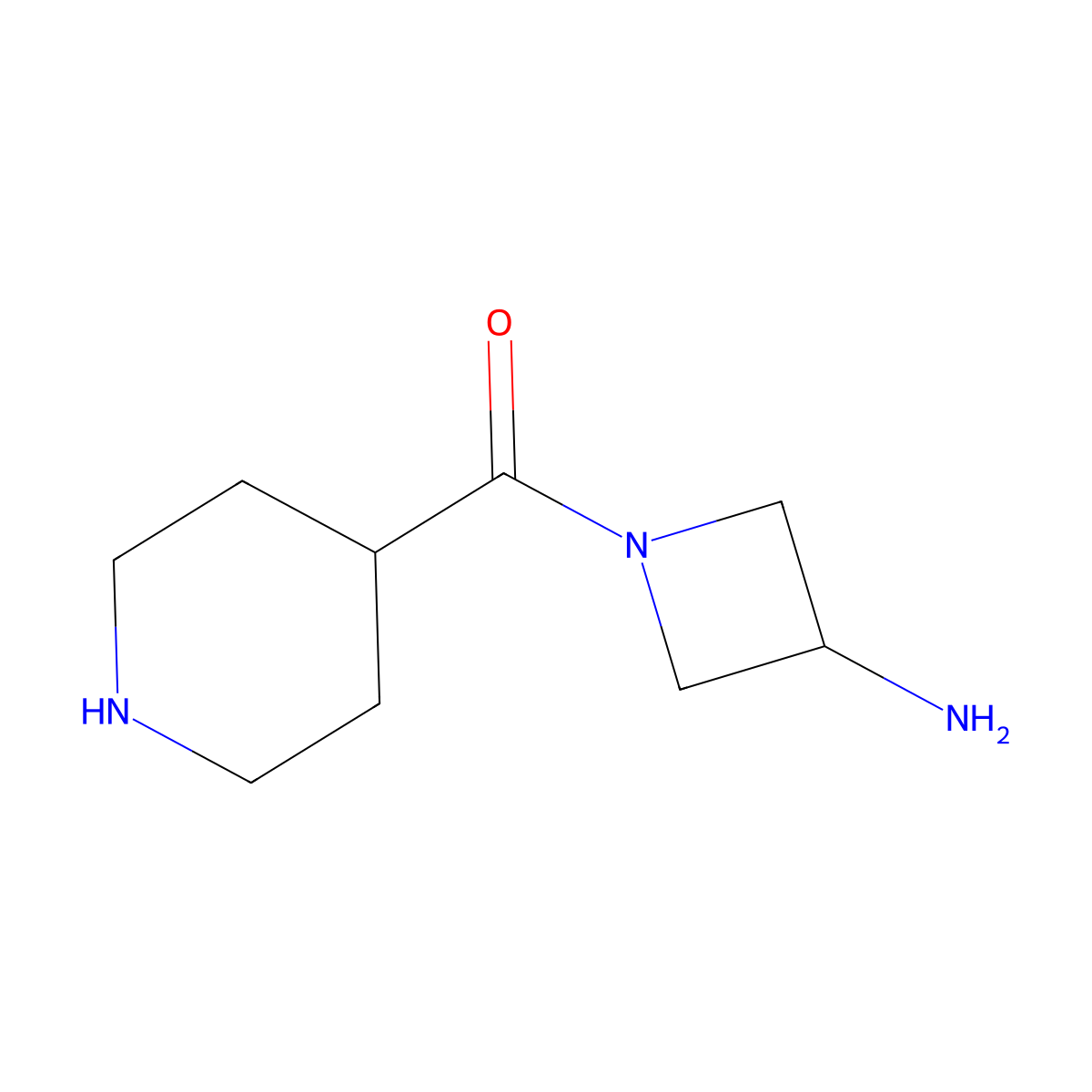 1-(Piperidine-4-carbonyl)azetidin-3-amine molecular structure, CAS 2803852-15-3