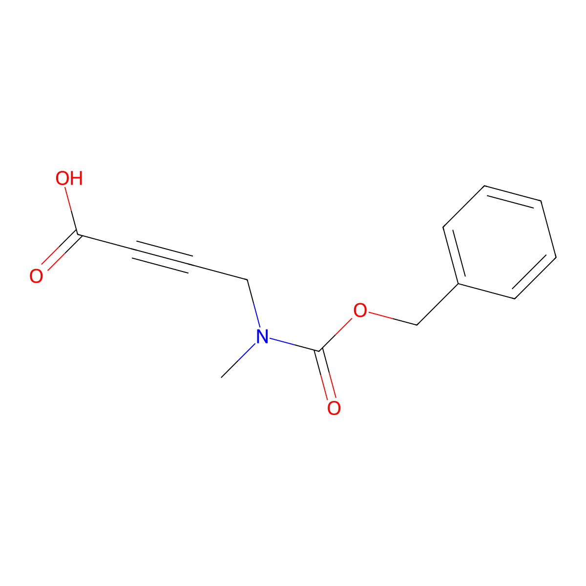4-{[(Benzyloxy)carbonyl](methyl)amino}but-2-ynoic acid molecular structure, CAS 2803852-16-4