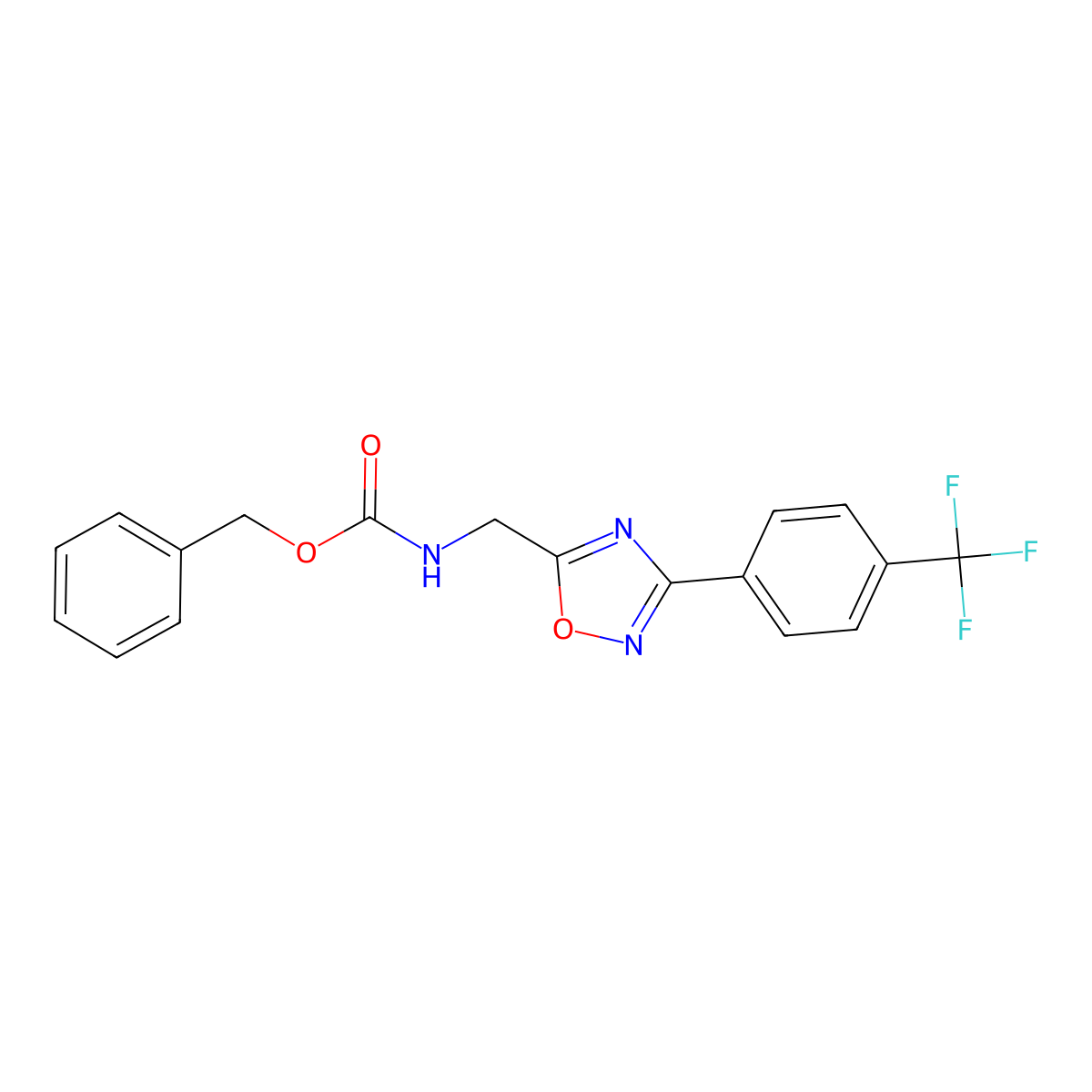 benzyl N-({3-[4-(trifluoromethyl)phenyl]-1,2,4-oxadiazol-5-yl}methyl)carbamate molecular structure, CAS 2803852-18-6
