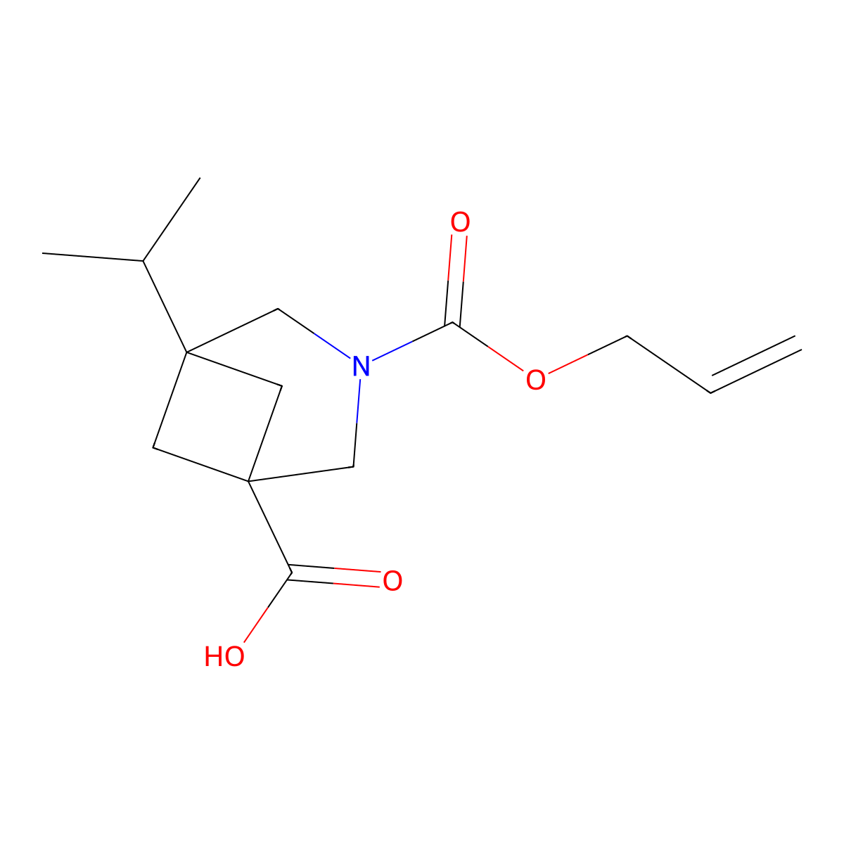 3-((Allyloxy)carbonyl)-5-isopropyl-3-azabicyclo[3.1.1]heptane-1-carboxylic acid molecular structure, CAS 2803852-23-3