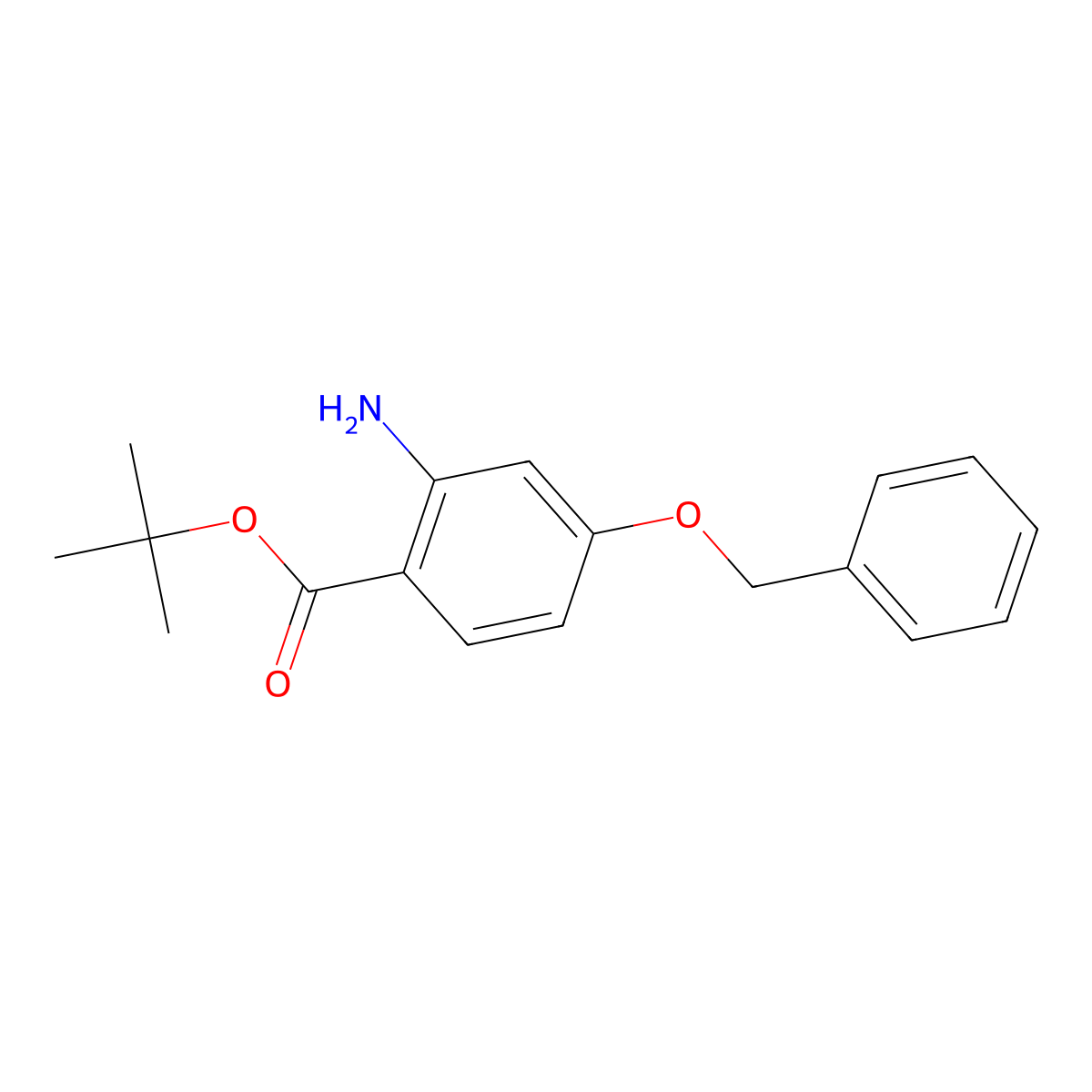 Tert-butyl 2-amino-4-(benzyloxy)benzoate molecular structure, CAS 2803852-25-5
