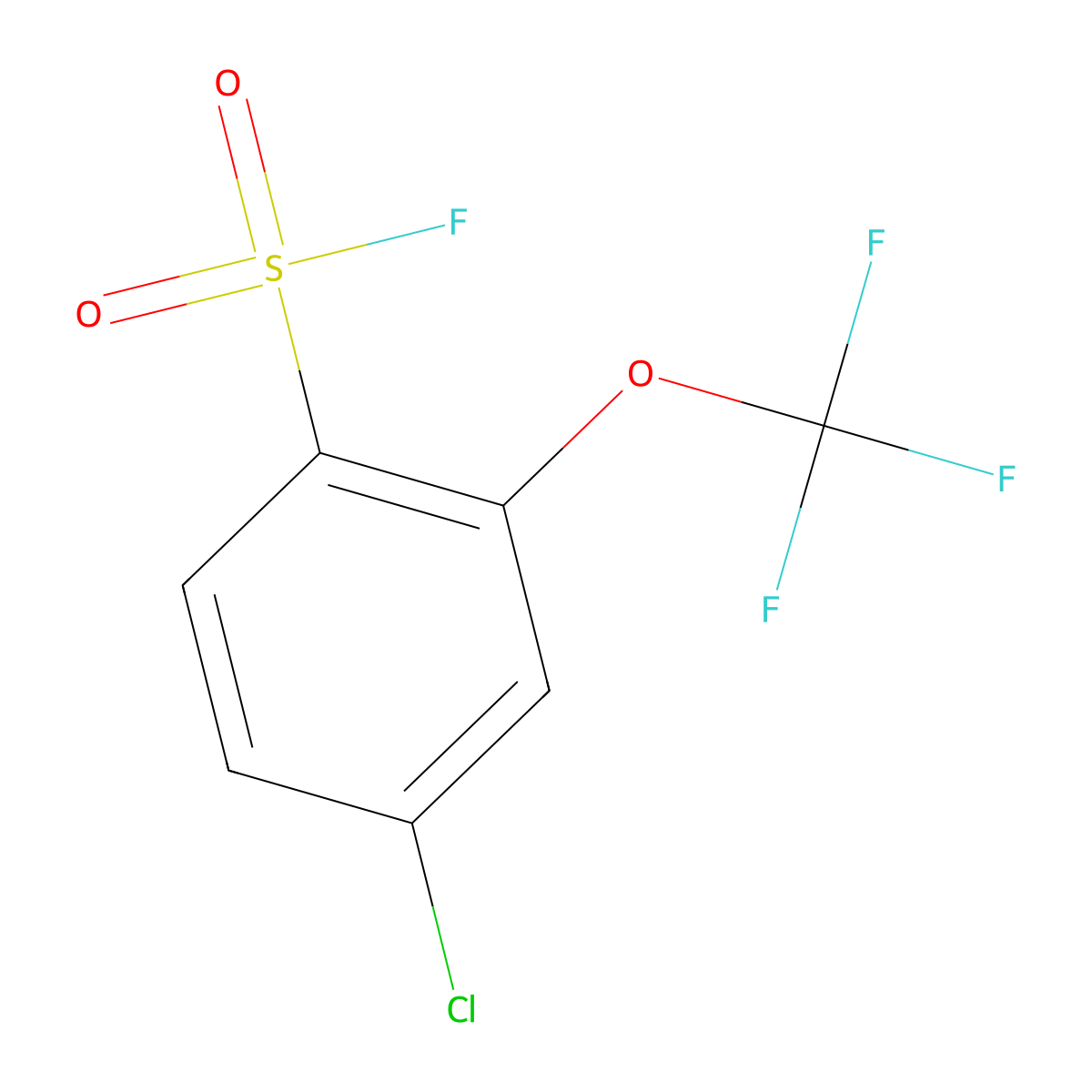 4-Chloro-2-(trifluoromethoxy)benzene-1-sulfonyl fluoride molecular structure, CAS 2803852-36-8