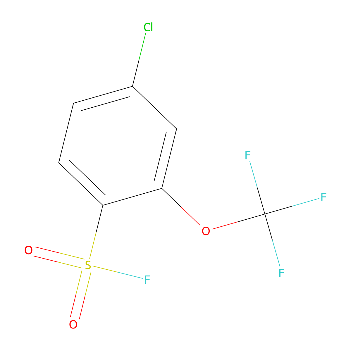 4-Chloro-2-(trifluoromethoxy)benzene-1-sulfonyl fluoride molecular structure, CAS 2803852-36-8