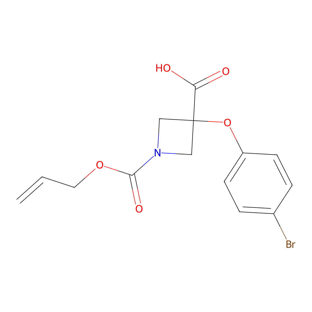 3-(4-Bromophenoxy)-1-[(prop-2-en-1-yloxy)carbonyl]azetidine-3-carboxylic acid molecular structure, CAS 2803852-40-4