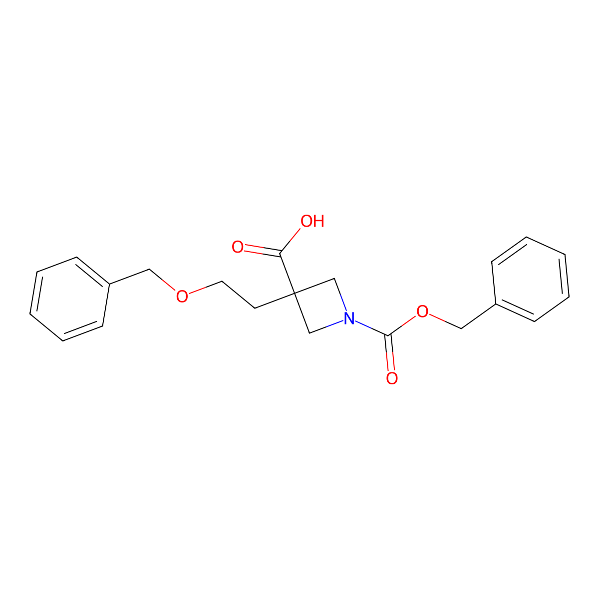 1-[(Benzyloxy)carbonyl]-3-[2-(benzyloxy)ethyl]azetidine-3-carboxylic acid molecular structure, CAS 2803852-67-5