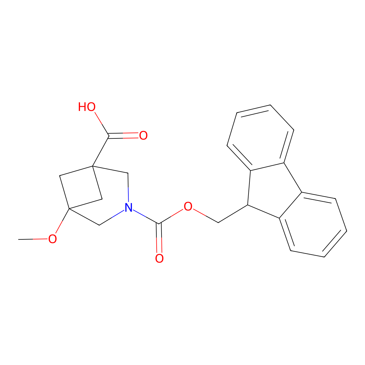 3-{[(9H-fluoren-9-yl)methoxy]carbonyl}-5-methoxy-3-azabicyclo[3.1.1]heptane-1-carboxylic acid molecular structure, CAS 2803852-79-9