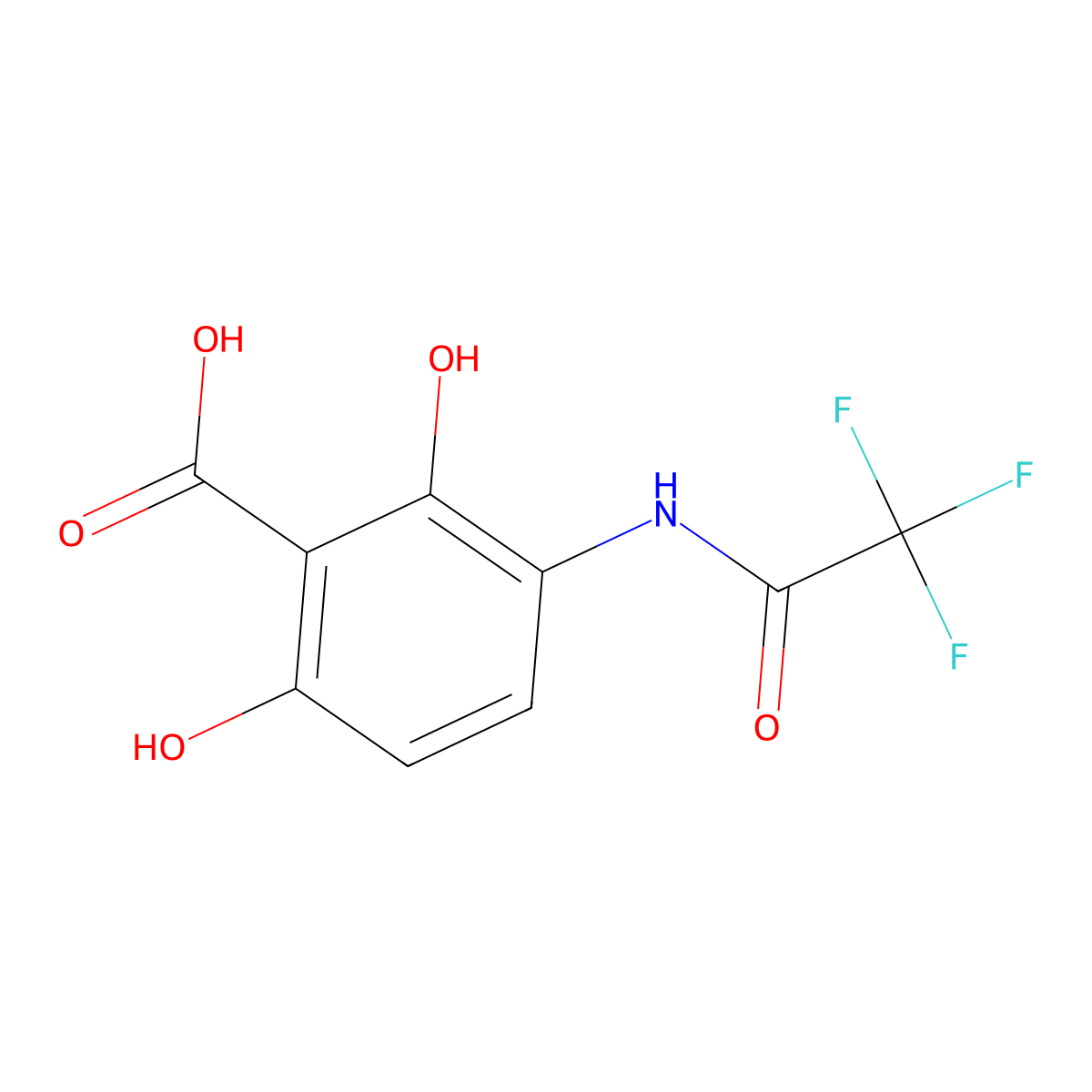 2,6-Dihydroxy-3-(2,2,2-trifluoroacetamido)benzoic acid molecular structure, CAS 2803852-81-3