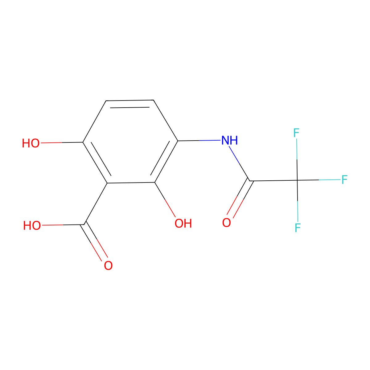 2,6-Dihydroxy-3-(2,2,2-trifluoroacetamido)benzoic acid molecular structure, CAS 2803852-81-3