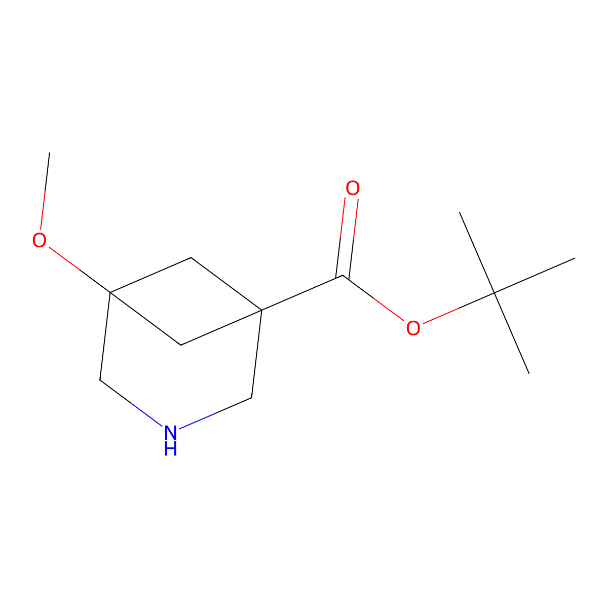 Tert-butyl 5-methoxy-3-azabicyclo[3.1.1]heptane-1-carboxylate molecular structure, CAS 2803853-04-3
