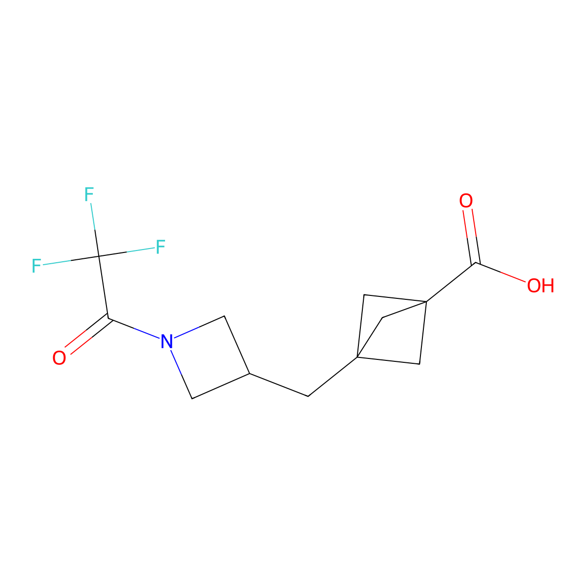 3-{[1-(2,2,2-Trifluoroacetyl)azetidin-3-yl]methyl}bicyclo[1.1.1]pentane-1-carboxylic acid molecular structure, CAS 2803853-17-8