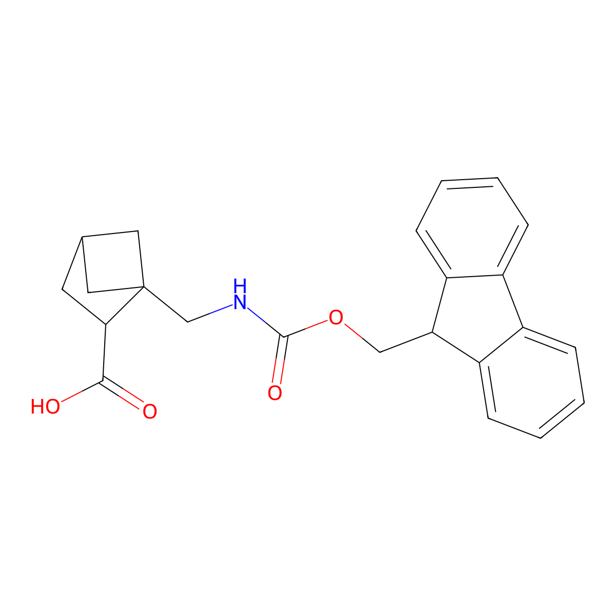 1-[({[(9H-fluoren-9-yl)methoxy]carbonyl}amino)methyl]bicyclo[2.1.1]hexane-2-carboxylic acid molecular structure, CAS 2803853-18-9