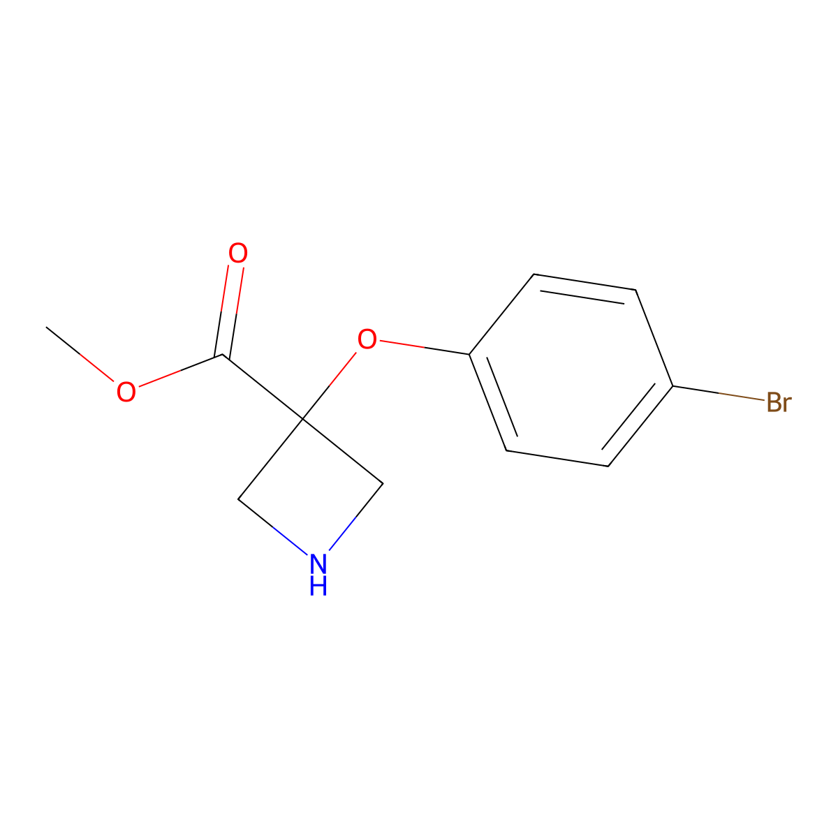 Methyl 3-(4-bromophenoxy)azetidine-3-carboxylate molecular structure, CAS 2803853-21-4