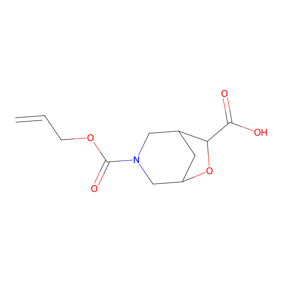 3-[(Prop-2-en-1-yloxy)carbonyl]-6-oxa-3-azabicyclo[3.2.1]octane-7-carboxylic acid molecular structure, CAS 2803853-23-6