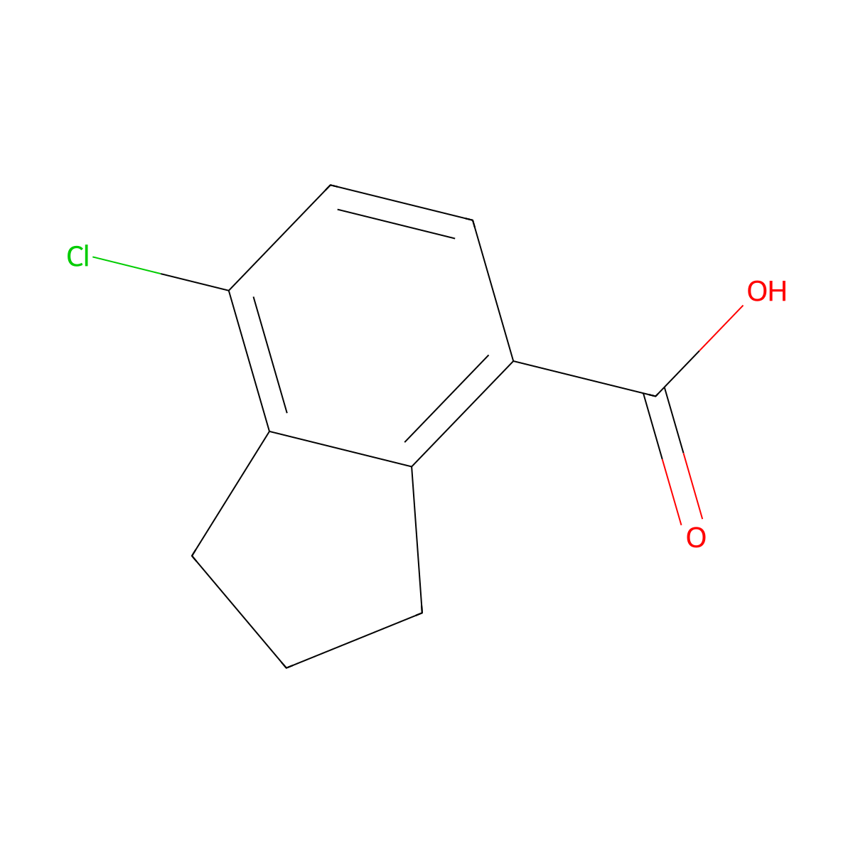 7-chloro-2,3-dihydro-1H-indene-4-carboxylicacid molecular structure, CAS 2803855-52-7