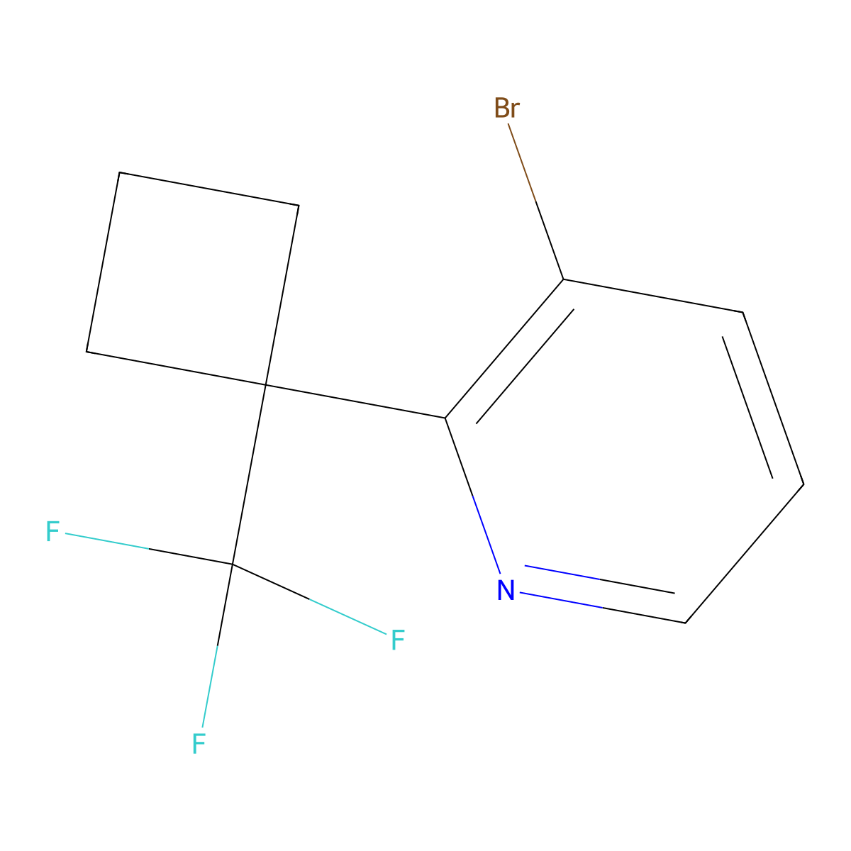 3-Bromo-2-[1-(trifluoromethyl)cyclobutyl]pyridine molecular structure, CAS 2803855-54-9