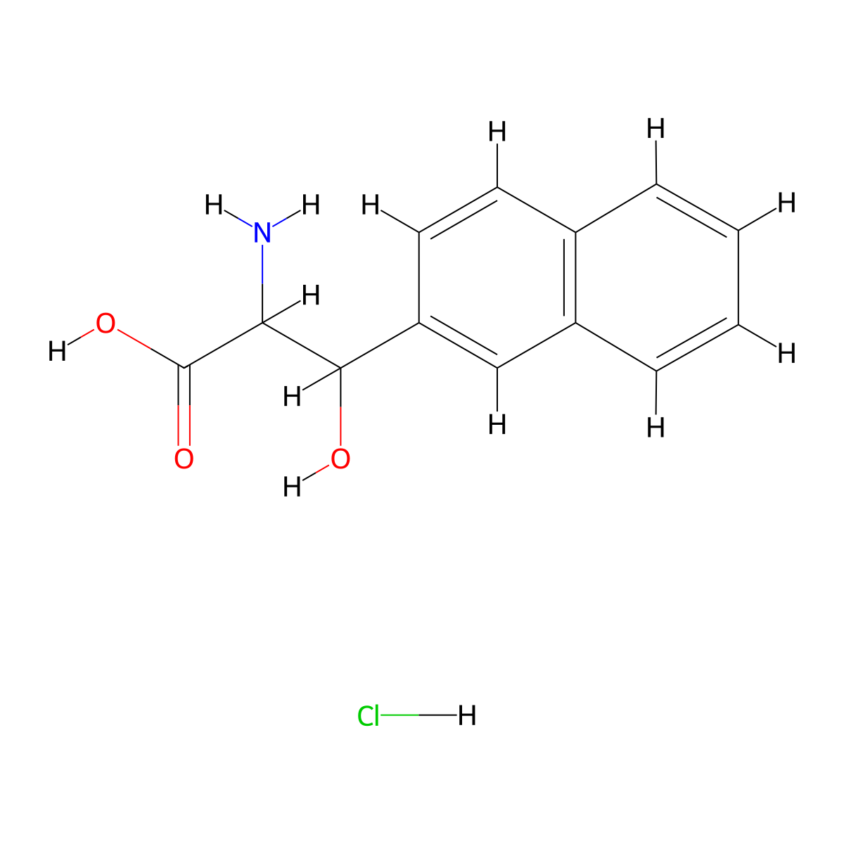 2-Amino-3-hydroxy-3-(naphthalen-2-yl)propanoicacidhydrochloride molecular structure, CAS 2803855-55-0