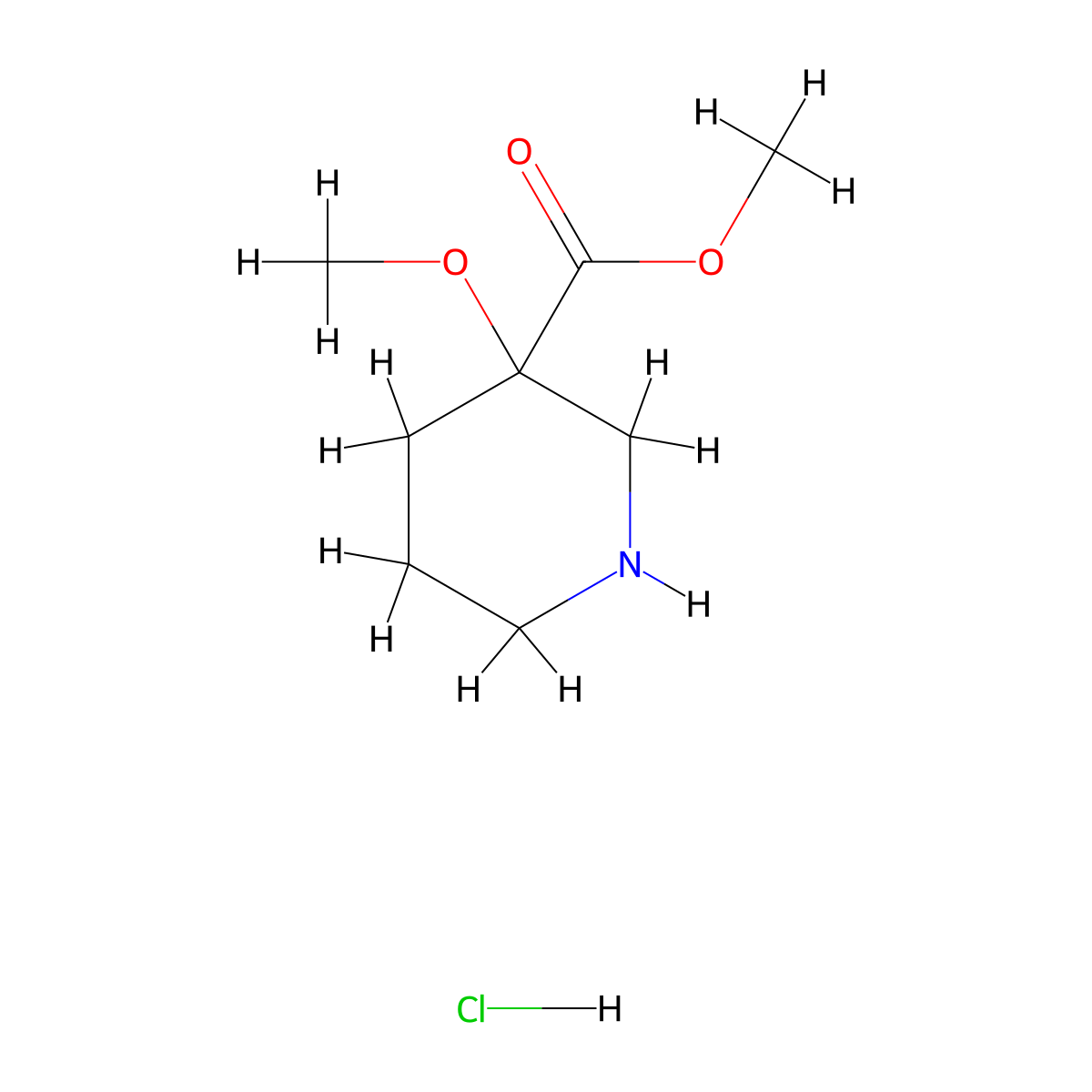 Methyl3-methoxypiperidine-3-carboxylatehydrochloride molecular structure, CAS 2803855-56-1