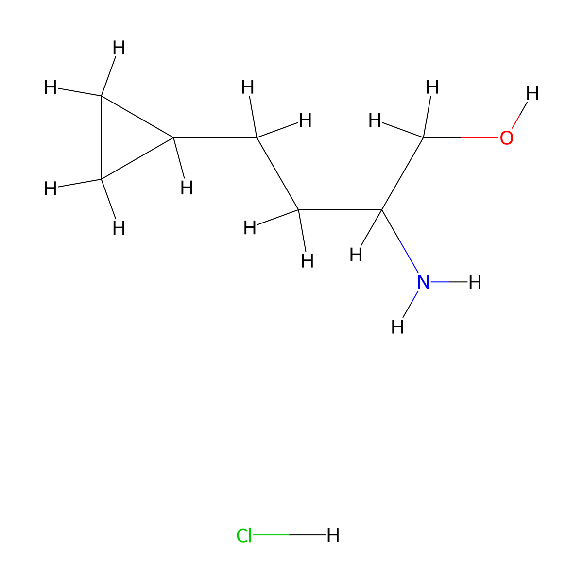 2-Amino-4-cyclopropylbutan-1-olhydrochloride molecular structure, CAS 2803855-57-2