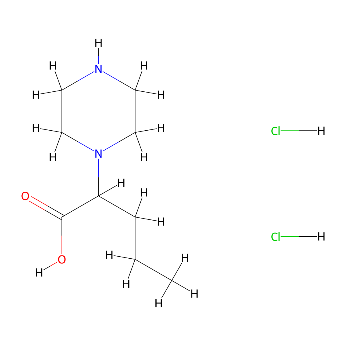 2-(Piperazin-1-yl)pentanoic acid dihydrochloride molecular structure, CAS 2803855-59-4