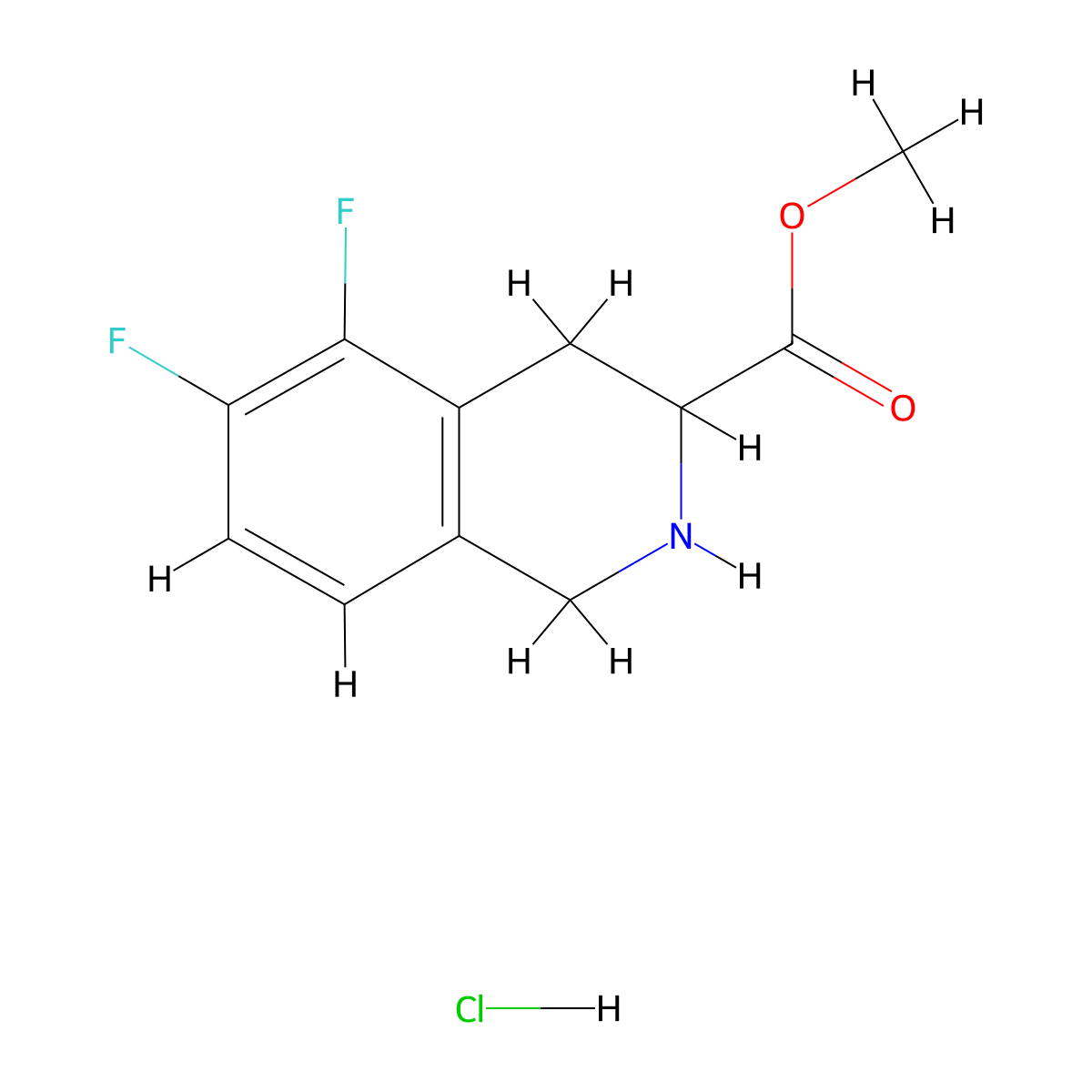 Methyl5,6-difluoro-1,2,3,4-tetrahydroisoquinoline-3-carboxylatehydrochloride molecular structure, CAS 2803855-64-1