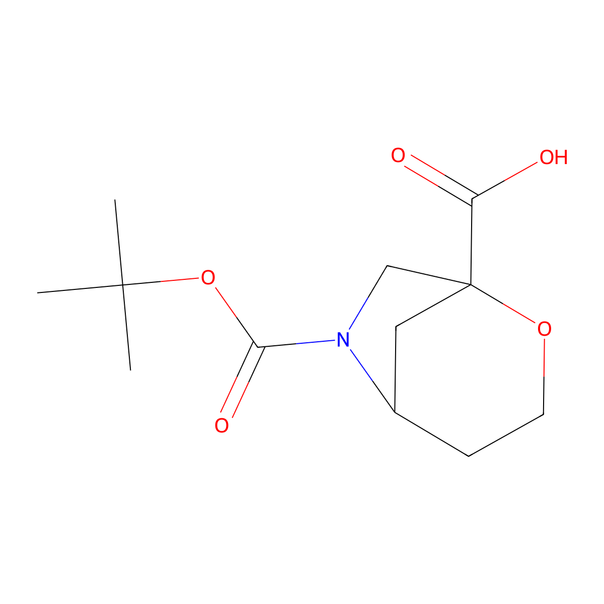 6-[(Tert-butoxy)carbonyl]-2-oxa-6-azabicyclo[3.2.1]octane-1-carboxylicacid molecular structure, CAS 2803855-72-1