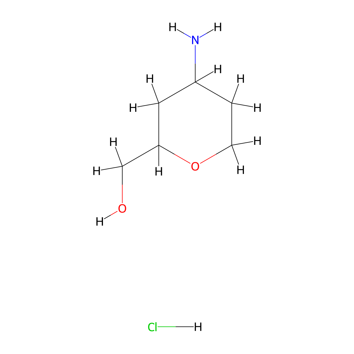 (4-Aminooxan-2-yl)methanol hydrochloride molecular structure, CAS 2803855-76-5