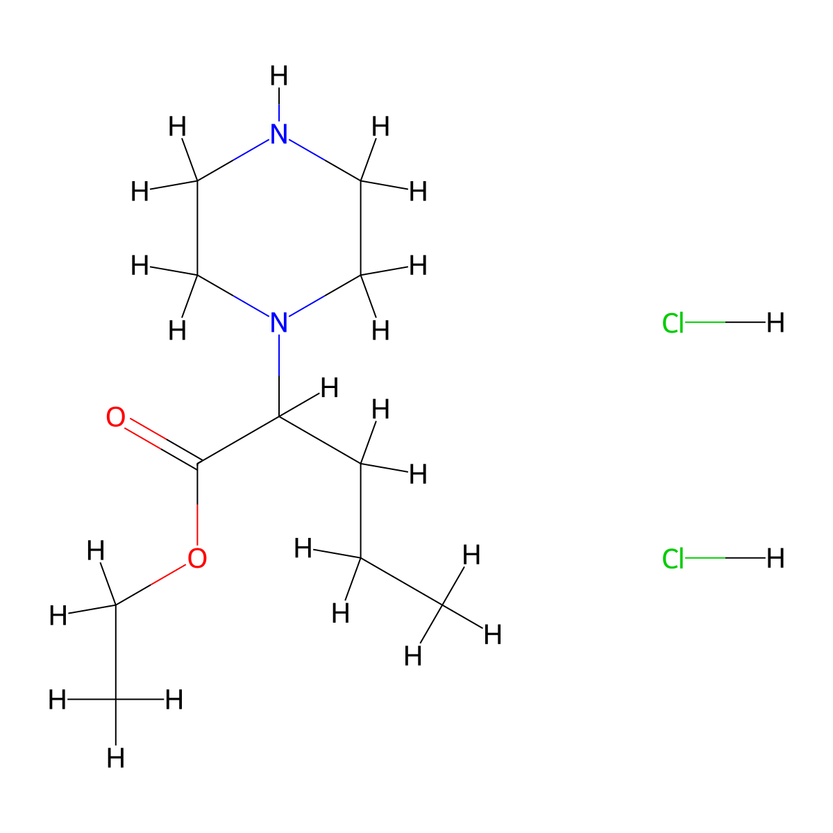 Ethyl2-(piperazin-1-yl)pentanoatedihydrochloride molecular structure, CAS 2803855-78-7