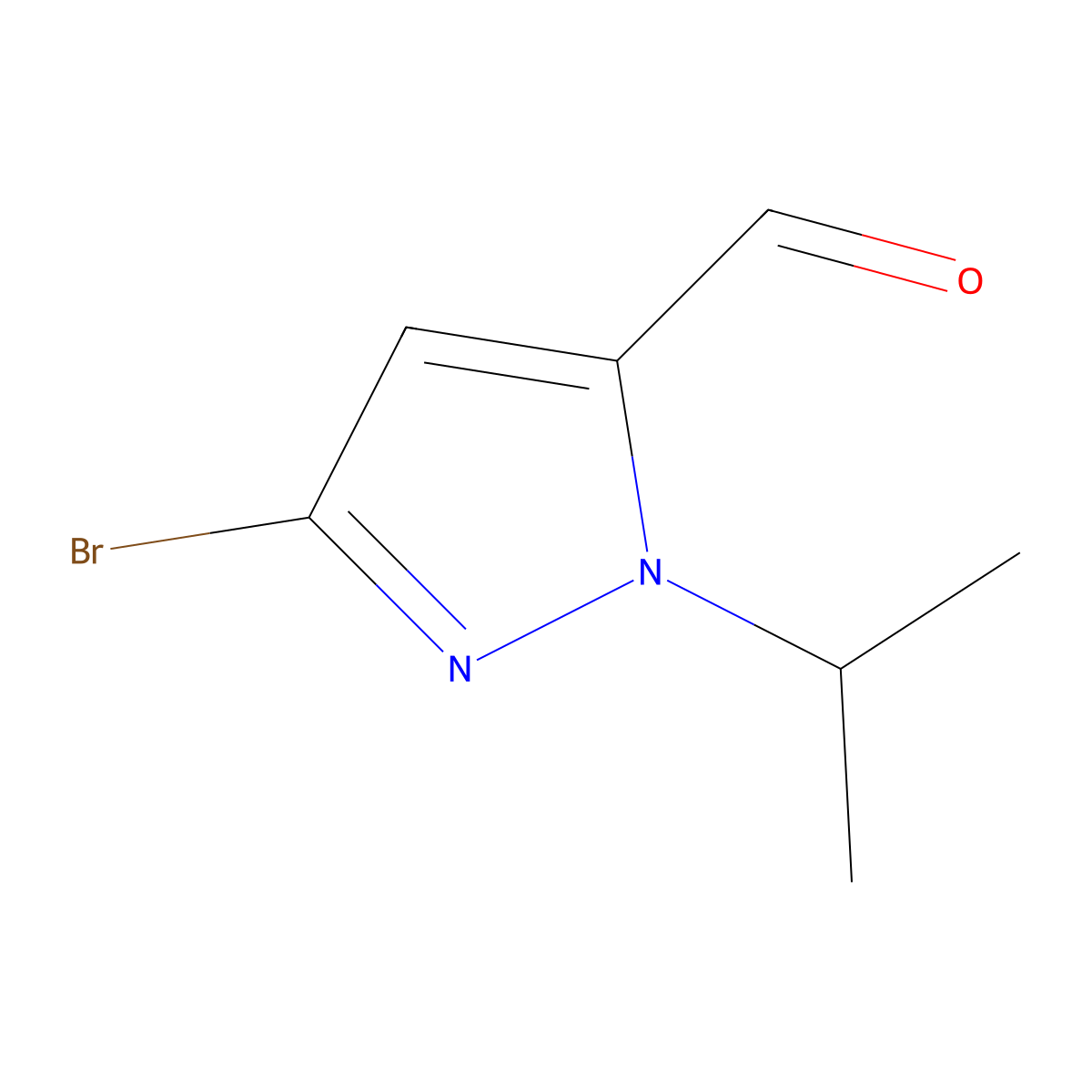 3-bromo-1-(propan-2-yl)-1H-pyrazole-5-carbaldehyde molecular structure, CAS 2803855-84-5