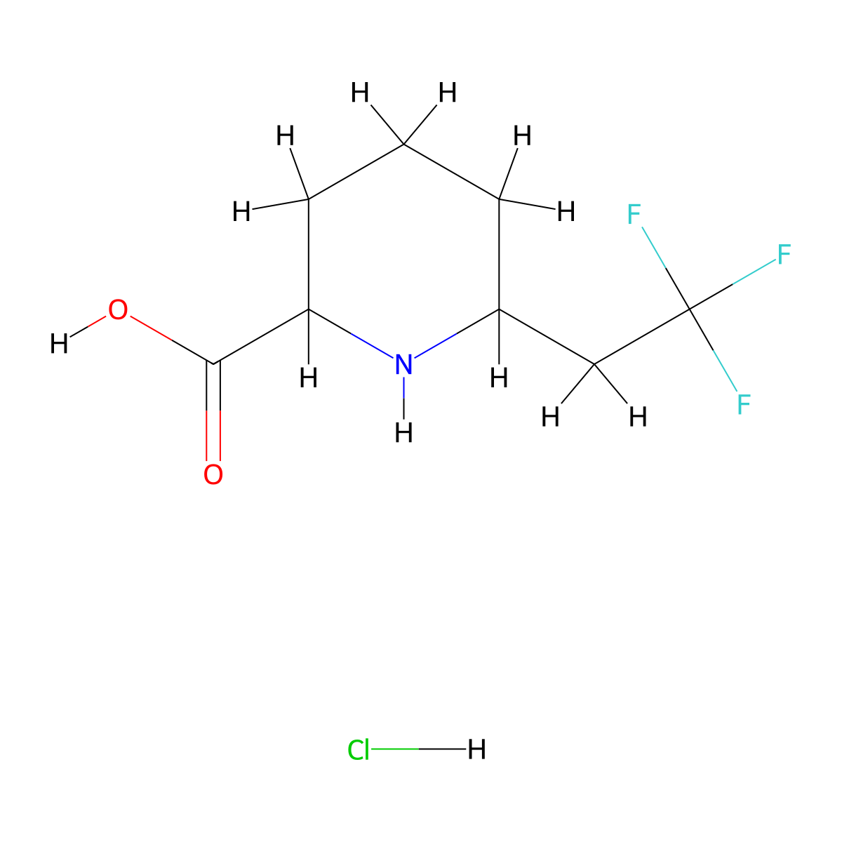 6-(2,2,2-Trifluoroethyl)piperidine-2-carboxylicacidhydrochloride molecular structure, CAS 2803855-86-7