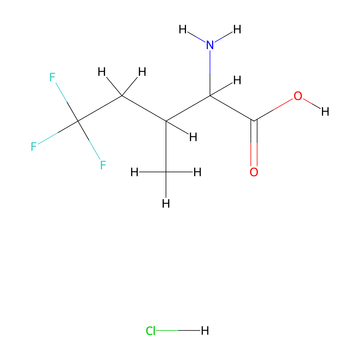 2-Amino-5,5,5-trifluoro-3-methylpentanoicacidhydrochloride molecular structure, CAS 2803855-90-3