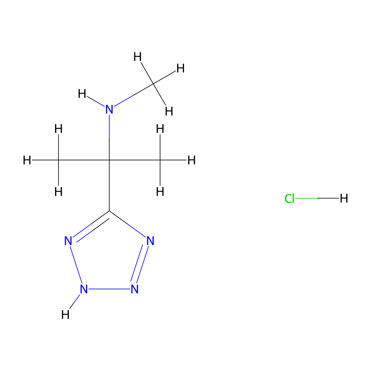 methyl[2-(1H-1,2,3,4-tetrazol-5-yl)propan-2-yl]aminehydrochloride molecular structure, CAS 2803855-91-4