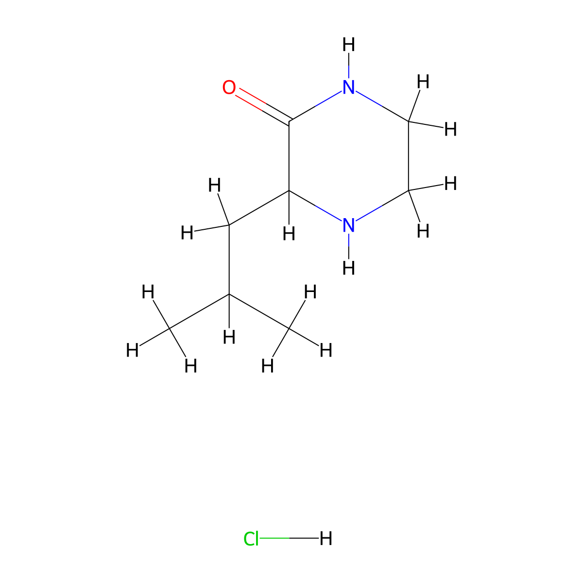 3-(2-Methylpropyl)piperazin-2-onehydrochloride molecular structure, CAS 2803855-92-5