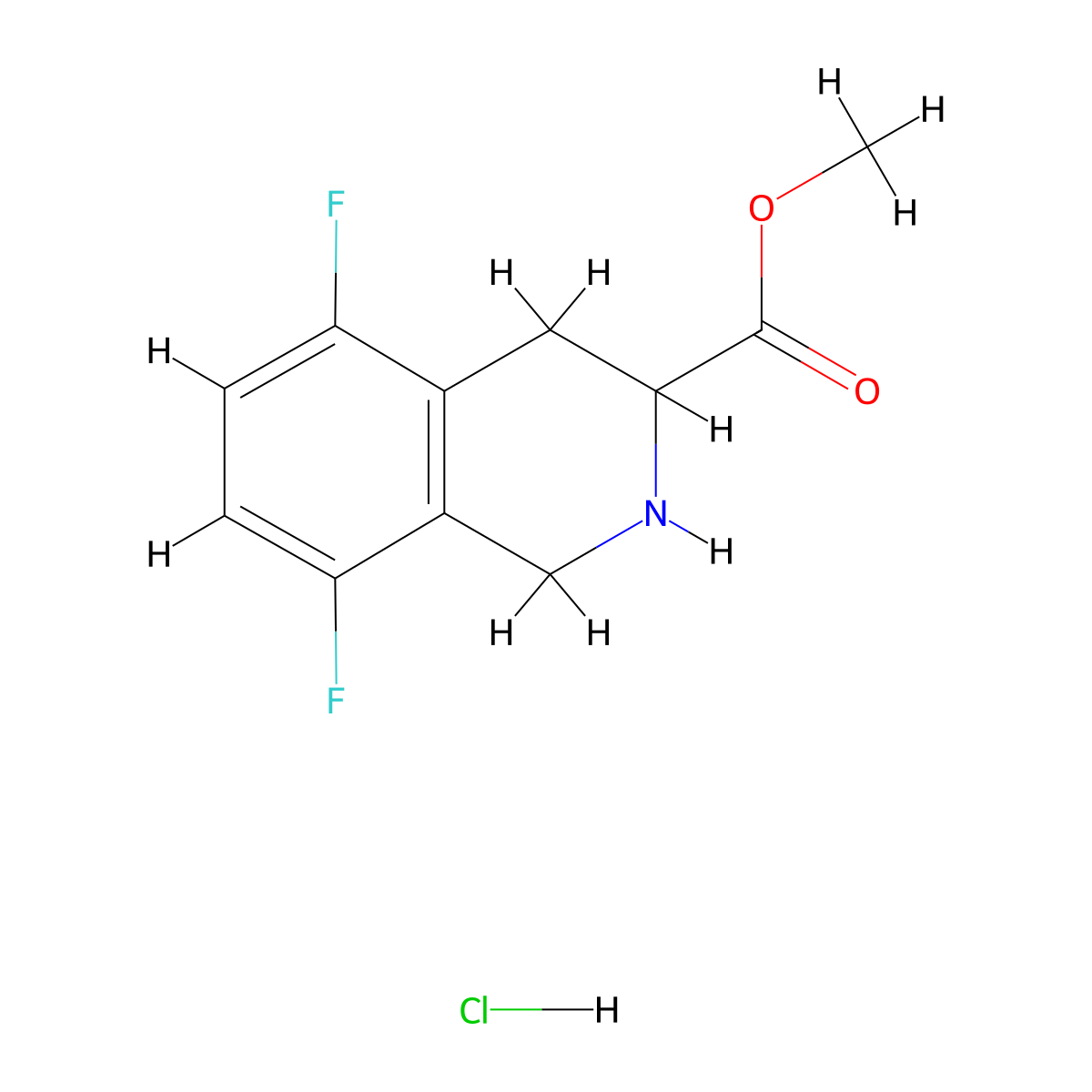 Methyl5,8-difluoro-1,2,3,4-tetrahydroisoquinoline-3-carboxylatehydrochloride molecular structure, CAS 2803855-94-7