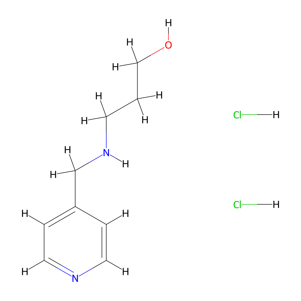 3-{[(Pyridin-4-yl)methyl]amino}propan-1-ol dihydrochloride molecular structure, CAS 2803855-95-8