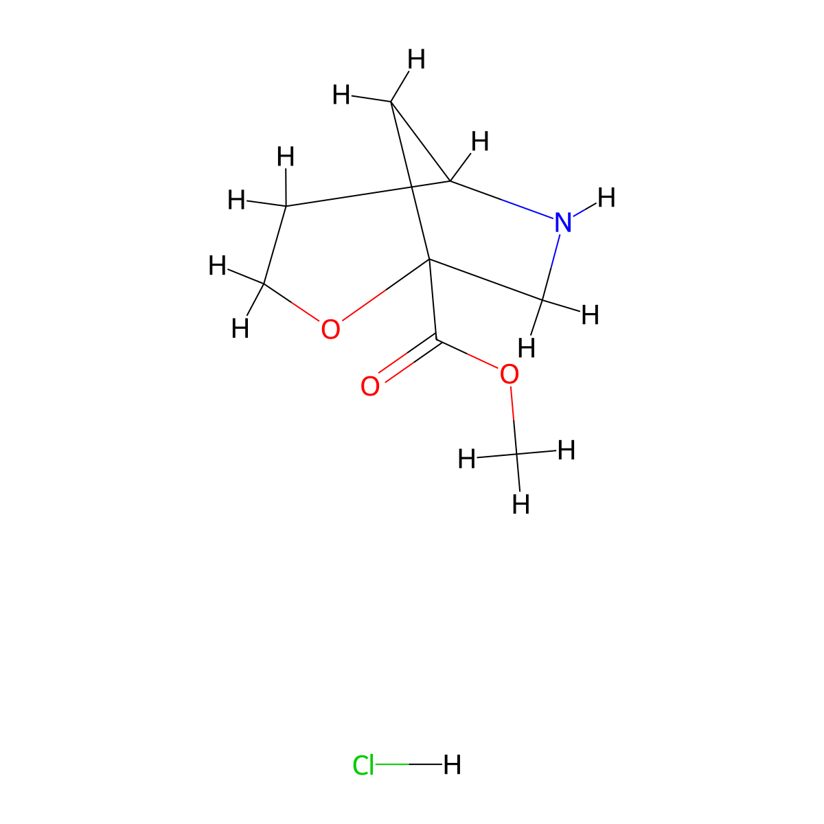 Methyl 2-oxa-6-azabicyclo[3.2.1]octane-1-carboxylate hydrochloride molecular structure, CAS 2803855-97-0