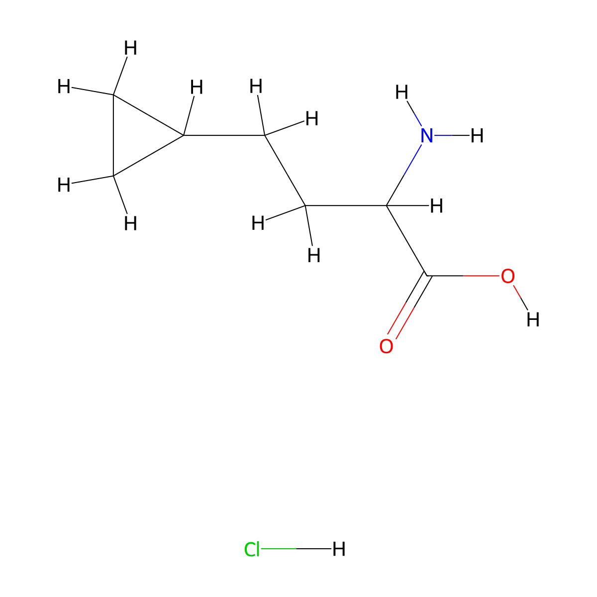 2-Amino-4-cyclopropylbutanoicacidhydrochloride molecular structure, CAS 2803856-06-4