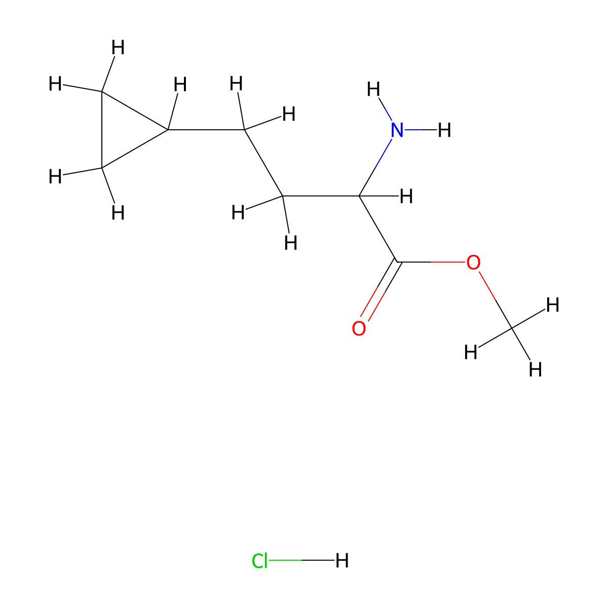 Methyl2-amino-4-cyclopropylbutanoatehydrochloride molecular structure, CAS 2803856-08-6