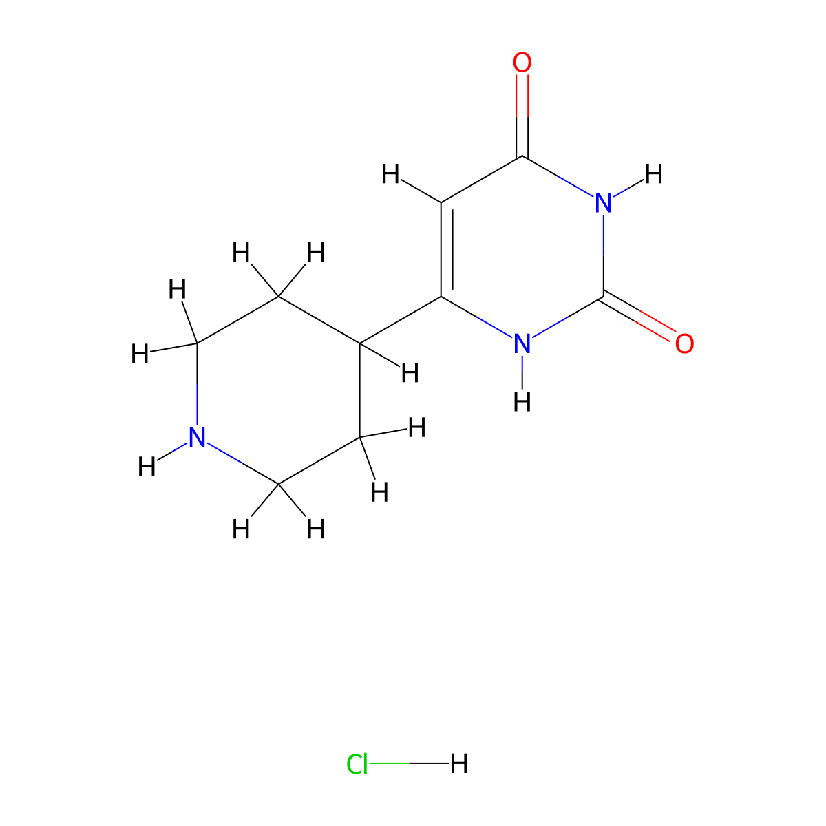 6-(Piperidin-4-yl)pyrimidine-2,4-diolhydrochloride molecular structure, CAS 2803856-11-1