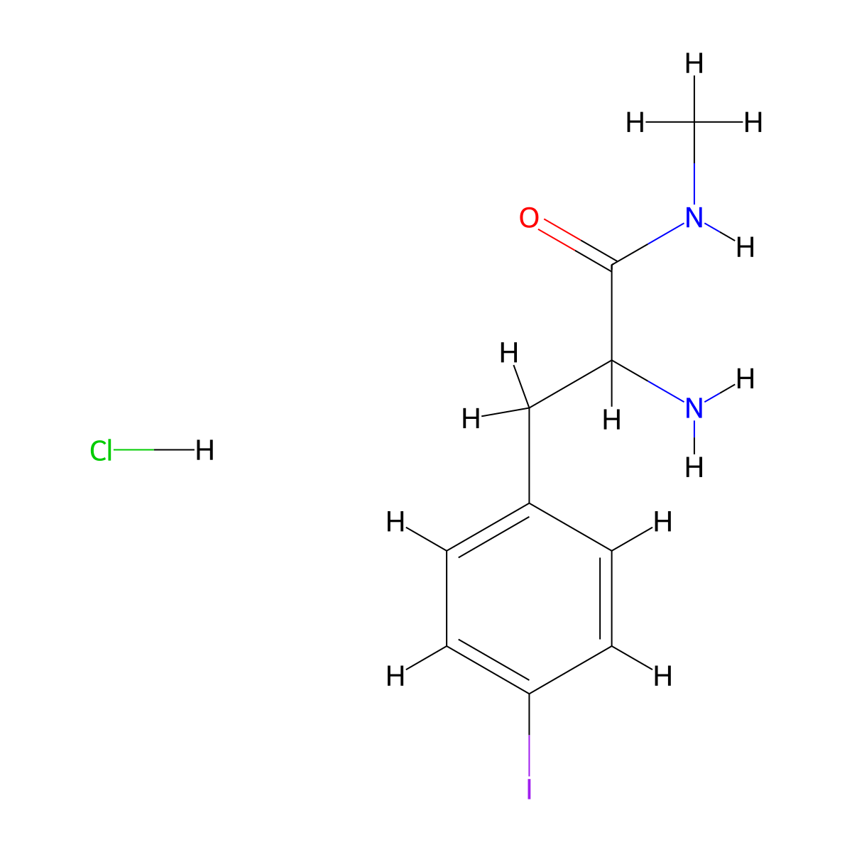 2-amino-3-(4-iodophenyl)-N-methylpropanamidehydrochloride molecular structure, CAS 2803856-13-3