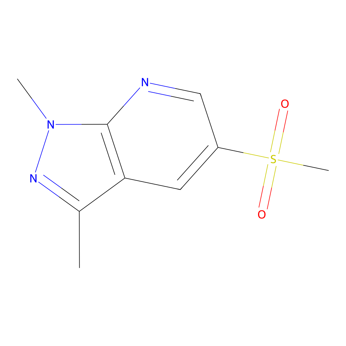 5-methanesulfonyl-1,3-dimethyl-1H-pyrazolo[3,4-b]pyridine molecular structure, CAS 2803856-15-5