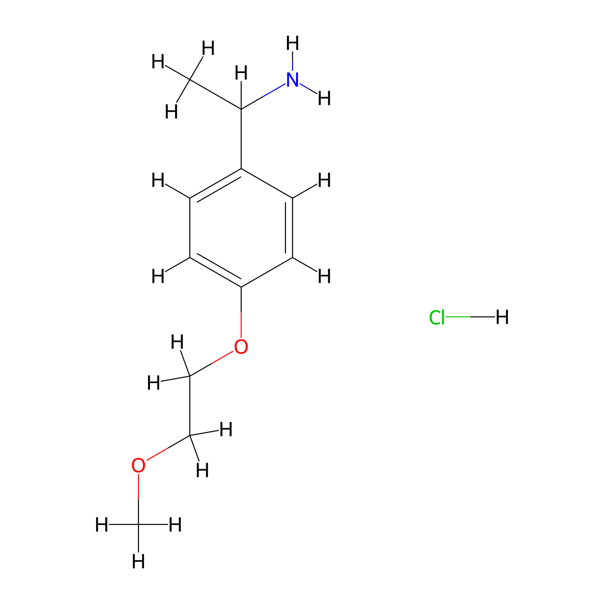 1-[4-(2-Methoxyethoxy)phenyl]ethan-1-aminehydrochloride molecular structure, CAS 2803856-18-8