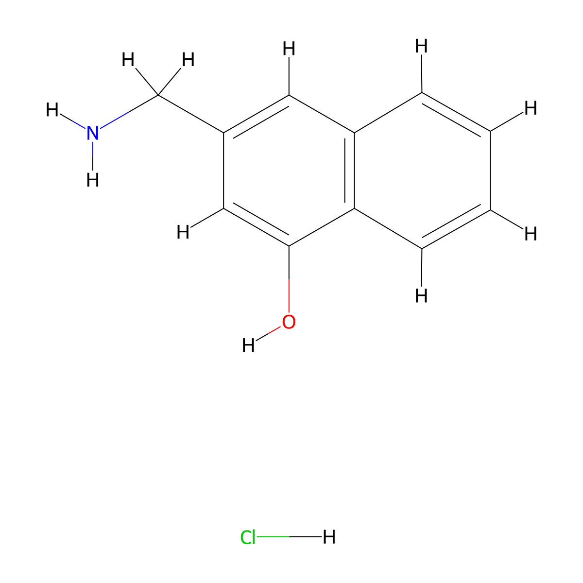 3-(Aminomethyl)naphthalen-1-olhydrochloride molecular structure, CAS 2803856-19-9