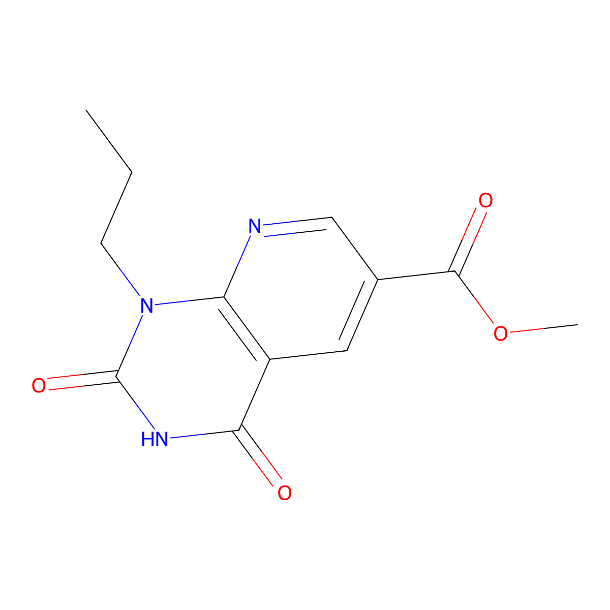 methyl 2,4-dioxo-1-propyl-1H,2H,3H,4H-pyrido[2,3-d]pyrimidine-6-carboxylate molecular structure, CAS 2803856-20-2