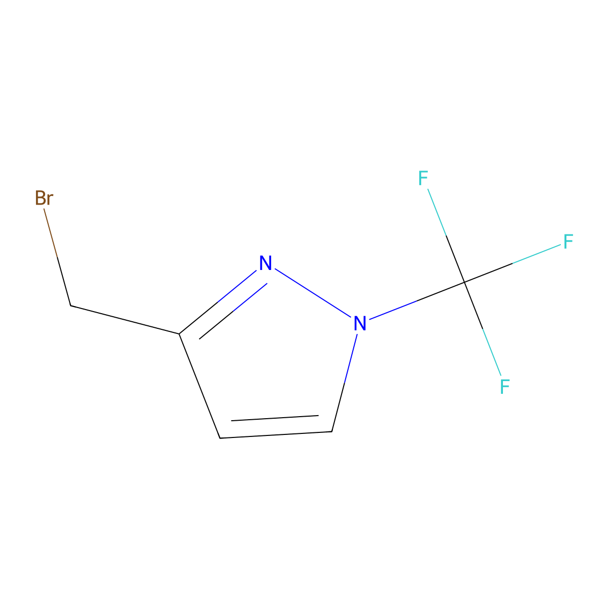 3-(bromomethyl)-1-(trifluoromethyl)-1H-pyrazole molecular structure, CAS 2803856-21-3
