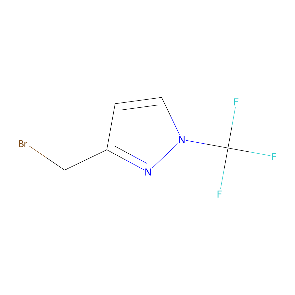3-(bromomethyl)-1-(trifluoromethyl)-1H-pyrazole molecular structure, CAS 2803856-21-3