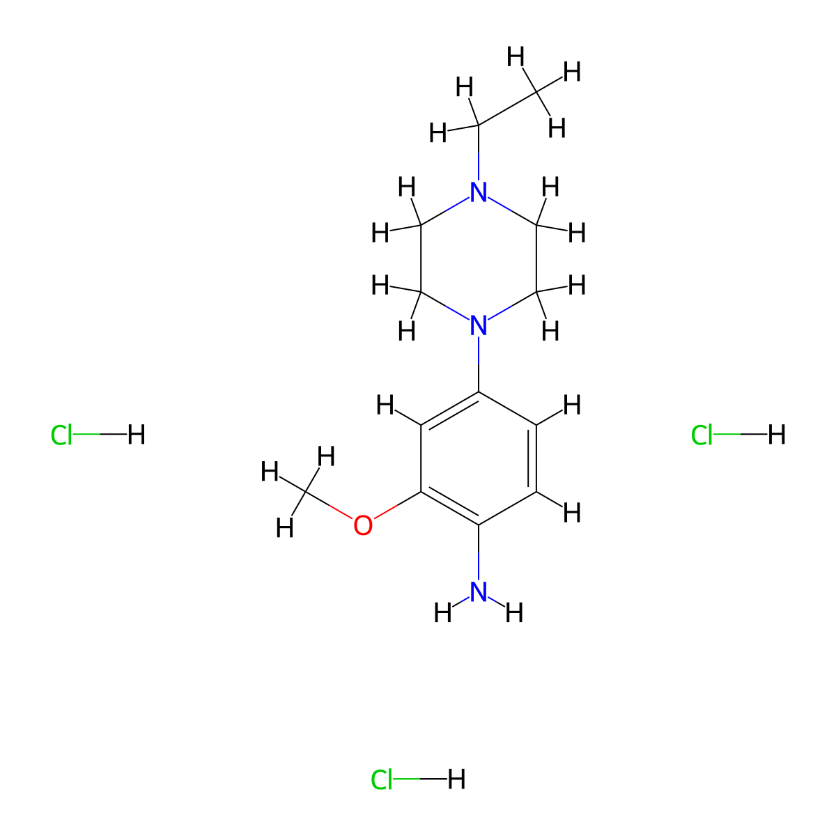 4-(4-Ethylpiperazin-1-yl)-2-methoxyaniline trihydrochloride molecular structure, CAS 2803856-26-8